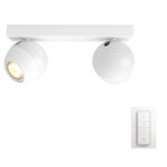 Philips Hue Buckram opbouwspot White Ambiance 2-lichts Wit Bluetooth