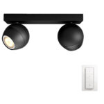 Philips Hue Buckram opbouwspot White Ambiance 2-lichts Zwart Bluetooth