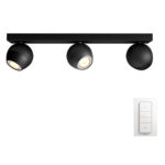 Philips Hue Buckram opbouwspot White Ambiance 3-lichts Zwart Bluetooth