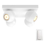 Philips Hue Buckram opbouwspot White Ambiance 4-lichts Wit Bluetooth