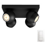 Philips Hue Buckram opbouwspot White Ambiance 4-lichts Zwart Bluetooth