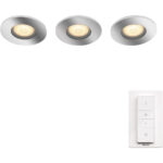 Philips Hue Adore badkamerinbouwspot White Ambiance 3-pack + dimmer